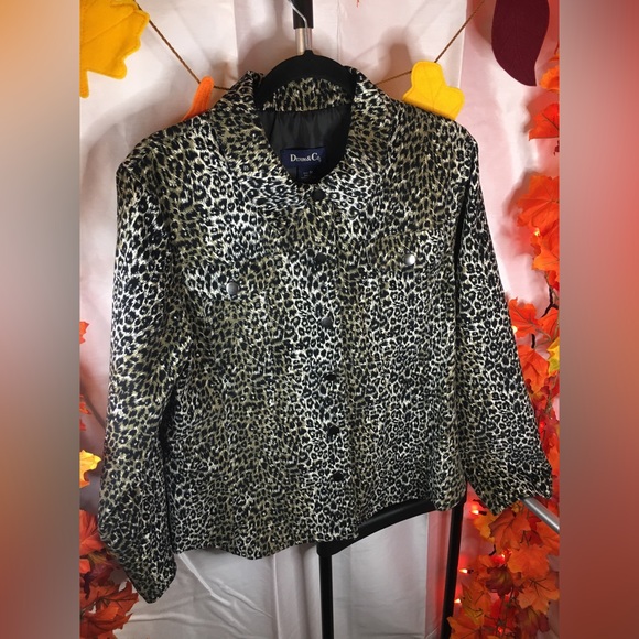 Denim & Co. | Women’s Black/White Cheetah Print Jacket - Picture 9 of 9